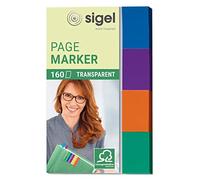 SIGEL Hn671 Marque-Pages Adhésifs en Papier Transparent, 160 Feuilles de 5 X 2 cm, 4 Couleurs
