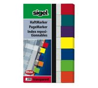 SIGEL HN677 Index repositionnables, papier, transparent, rouge,menthe,violet,jaune,bleu,vert,orange, 50x12 mm, 280 bandes