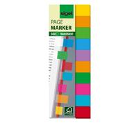 SIGEL HN684 Index repositionnables, film, multicolore, 10 couleurs dans un pocket, 44x12,5 mm, 500 bandes