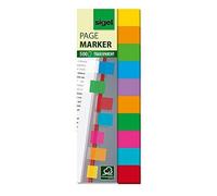 SIGEL Marque-pages adhésifs Hn684 - Film transparent, 500 feuilles, 4,4 x 1,25 cm, 9 couleurs