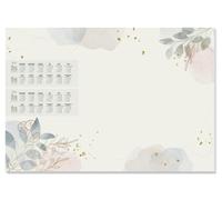 SIGEL HO304 Sous-main en papier, calendriers sur 2 ans et semainier, design macro fantasy, A2 (59.5 x 41 cm), beige/rose/bleu, 30 feuilles
