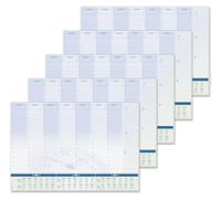 SIGEL HO350 Lot de 5 Sous-mains en papier, design planning semainier avec grille horaire et calendriers sur 3 ans, A2 (59, 5 x 41 cm), bleu et blanc, 5 x 30 feuilles