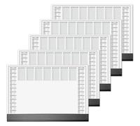 SIGEL HO365 Lot de 5 Sous-mains en papier, calendriers sur 2 ans et semainier, A2 (59.5 x 41 cm), avec barre de protection, noir et blanc, 5 x 40 feuilles