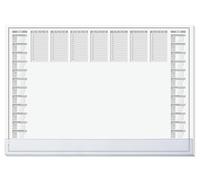 SIGEL HO366 Sous-main en papier, calendriers sur 2 ans et semainier, A2 (59, 5 x 41 cm), avec barre de protection, noir et blanc, 40 feuilles