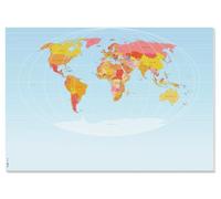 SIGEL HO560 Sous-main en papier, carte du monde, A2 (59.5 x 41 cm), bleu, 30 feuilles