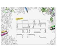 SIGEL HO580 Sous-main en papier, avec motifs imprimés, A2 (59.5 x 41 cm), certifié FSC, noir et blanc, 20 feuilles