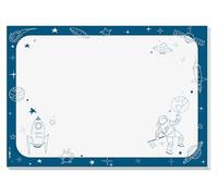 SIGEL HO955 Sous-main papier « Space Notes », A3, 80 g/m² FSC, bloc détachable, antidérapant | pour dessiner, écrire, bricoler | bleu foncé/blanc, 30 feuilles