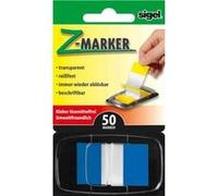 SIGEL Hn492 Marque-Pages Adhésifs en Papier Film Transparent, en Distributeur Z, 50 Feuilles de 4,3 X 2,5 cm, Color-Tip Bleu