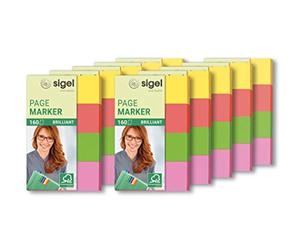 SIGEL Index repositionnables 5 x 8 cm - 10 pièces | HN630, papier FSC, 1600 feuilles, 4 couleurs