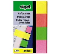 sigel - index repositionnables brillant, 50 x 20 mm, assorti, 160f G