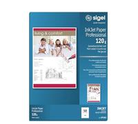 Sigel Papier d'impression jet d'encre Professionnel IP182 – A4 120 g/m² blanc brillant – 50 feuilles