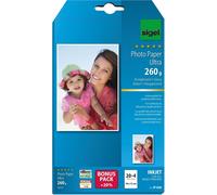 SIGEL IP606 Papier photo jet d'encre Ultra, brillant, 260 g/m², 10x15 cm, 24 feuilles