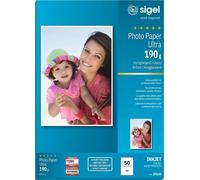 SIGEL IP639 Papier photo jet d'encre Ultra, brillant, 190 g/m², A4, 50 feuilles