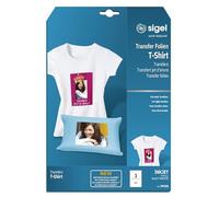 SIGEL Ip650 Transfert Jet d'encre pour Tee-Shirts Clairs, Format A4 (21 X 29,7 cm), 197 µm, 3 Feuilles