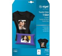 SIGEL IP653 Films InkJet Transfer pour T-shirts, pour textiles foncés, papier à repasser inclus, 6 films