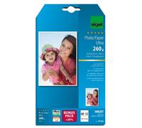 SIGEL Ip656 Papier Photo Professionnel, Jet d'encre, Ultra Brillant, Format 10 X 15 cm, 260G/M², 60 Feuilles + 12 Gratuites