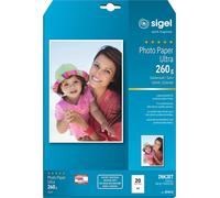 SIGEL IP672 Inkjet papier photo Ultra, satiné, 260 g/m², A4, 20 feuilles