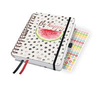 SIGEL J3601 Jolie Agenda à Spirale 2023, Watermelon Summer, 16,8 X 21,5 cm, Hardcover, 240 Pages, Blanc, Rouge
