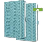 SIGEL J4102 Jolie Agenda semainier 2024, couverture rigide, 9,5 x 15 cm, 174 pages, bleu pétrole, 2 pièces