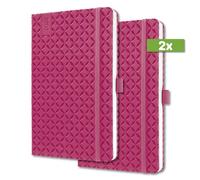 SIGEL J4105 Jolie Agenda semainier 2024, couverture rigide, 13,5 x 20,3 cm, 174 pages, rose, 2 pièces