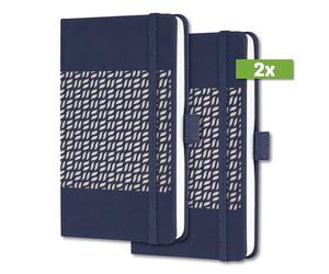 SIGEL J4204 Jolie Agenda semainier 2024, couverture rigide, 9,5 x 15 cm, 174 pages, bleu foncé, 2 pièces