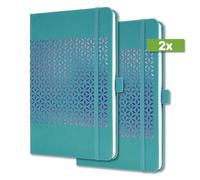 SIGEL J4215 Jolie Agenda semainier 2024, couverture rigide, 13,5 x 20,3 cm, 174 pages, turquoise, 2 pièces