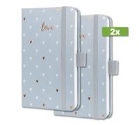 SIGEL J4334 Jolie Agenda semainier 2024, Grey Love, 9,5 x 15 cm, couverture rigide, 174 pages, gris, 2 pièces