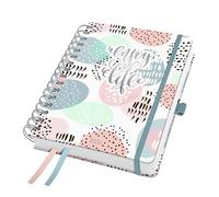 SIGEL J6602 Agenda semainier a spirale, A5, rose/gris/menthe | Calendrier, Planificateur, Agenda hebdomadaire, Organisateur, Journal | certifié FSC - Jolie