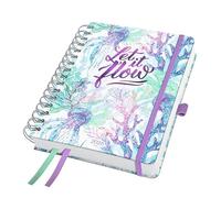 Sigel J6604 Agenda à spirales Jolie 2026-1 an - env. A5 - Miracles sous-marins - 2 pages = 1 semaine - couverture rigide - 120 g/m² - violet/vert/bleu - 240 p. - Certifié FSC