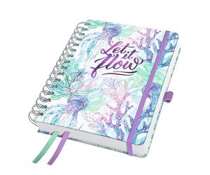 Sigel J6604 Agenda à spirales Jolie 2026-1 an - env. A5 - Miracles sous-marins - 2 pages = 1 semaine - couverture rigide - 120 g/m² - violet/vert/bleu - 240 p. - Certifié FSC