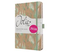 SIGEL Agenda semainier J6803 A5 vert/blanc/rose/beige certifié FSC – Jolie