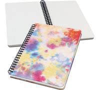 SIGEL JN608 Cahier à spirales Jolie - Batik Holi - Linéaire à points - 100 g/m² - env. A5 - jaune, orange, rose, bleu - couverture rigide - 120 pages -