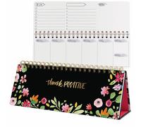 SIGEL Jp100 Jolie Planner Semainier Sans Date, Flower Love, 100 G/M², 30 X 11,4 cm, Hardcover, 124 Pages, Noir, Vert, Rose