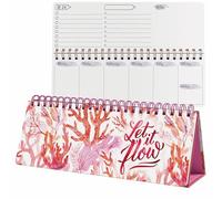 SIGEL JP104 Jolie Planificateur hebdomadaire non daté, Miracles sous-marins, 100 g/m², 30 x 11,4 cm, couverture rigide, 124 pages, corail, violet, rose