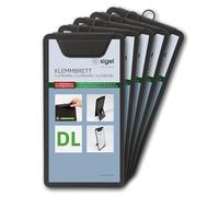 SIGEL KB102/5 Porte-menu clipboard - 5 pièces - DL - noir