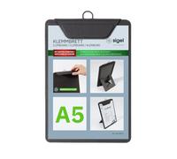 Sigel KB111 Porte-menu clipboard DIN A5 anthracite (l x H) 16.5 cm x 23.5 cm