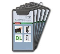 SIGEL KB112/5 Porte-menu clipboard - 5 pièces - DL - anthracite