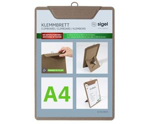 SIGEL KB120 Porte-menu avec pince, pour tenir jusqu'à 20 feuilles A4 (80g/m²) | Planche avec pince, Planchette à pince, Porte-block | beige