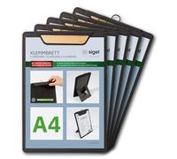 SIGEL KB220/5 Porte-menu clipboard - 5 pièces - A4 - gris foncé/beige