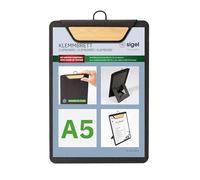 SIGEL KB221 Porte-menu clipboard - 1 pièces - A5 - gris foncé/beige