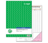 SIGEL KG425 Facturation de caisse A4, 2 x 50 feuilles, avec papier bleu, micro-perforation ultra fine, pour une facture exacte de revenus/dépenses avec carte d'identité de la TVA et du montant net