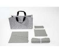 SIGEL Kit de base Bag Accessoires 50 x 28 cm | BAB01, L, gris clair, sac Desk Sharing, housse PC, pochette, sous-main, RPET recyclé