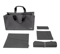 SIGEL Kit de base Bag Accessoires 50 x 28 cm | BAB02, L, gris foncé, sac Desk Sharing, housse PC, pochette, sous-main, RPET recyclé
