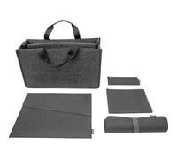 SIGEL Kit de démarrage Bag Accessoires 50 x 28 cm | BAB11, L, gris foncé, sac Desk Sharing, housse PC, pochette, sous-main, RPET recyclé