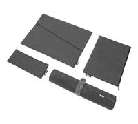 SIGEL Kit de réapprovisionnement Bag Accessoires 35 x 25 cm | BAB20, M, gris foncé, housse PC, pochette, sous-main, feutre synthétique, RPET recyclé