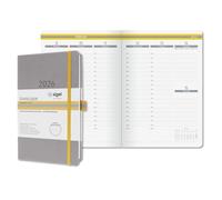 SIGEL L2604 Agenda semainier 2026 en allemand, A5 (vertical), couverture rigide | Calendrier, Planificateur, Agenda hebdomadaire, Organisateur, Journal | gris clair - Linescape