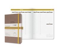 SIGEL L2605 Agenda semainier 2026 en allemand, A5 (vertical), couverture rigide | Calendrier, Planificateur, Agenda hebdomadaire, Organisateur, Journal | brun - Linescape