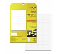 SIGEL La106, 1000 Étiquettes Multifonctions, Format 4,85 X 2,54 cm, pour Jet d'encre/Laser/Copieur, 25 Feuilles, Blanc