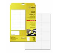 SIGEL La138, 600 Étiquettes Multifonctions, Format 7 X 3,7 cm, pour Jet d'encre/Laser/Copieur, 25 Feuilles, Blanc