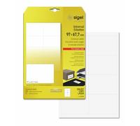 SIGEL La142, 200 Étiquettes Multifonctions, Format 9,7 X 6,77 cm, pour Jet d'encre/Laser/Copieur, 25 Feuilles, Blanc